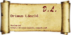 Drimus László névjegykártya